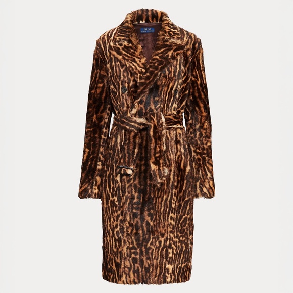 NWT Polo Ralph Lauren Leopard-Print Haircalf Coat Women's Jacket $2,998 Size XS - Picture 1 of 7